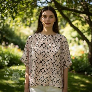 Viskóza s ľanom Ivy Diamonds design B digital print