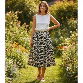 Viskóza s ľanom Daisy design A digital print