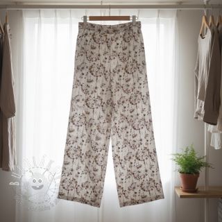 Viskóza s ľanom Agapanthus design D digital print