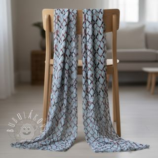 Viskóza s ľanom Ivy Diamonds design A digital print