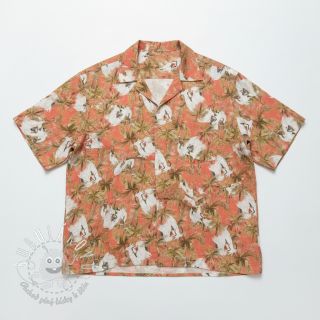 Viskóza s ľanom Crane bird design B digital print