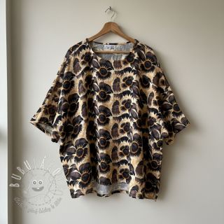 Viskóza s ľanom Sunlower design A digital print