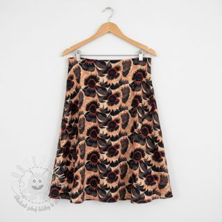 Viskóza s ľanom Sunlower design B digital print