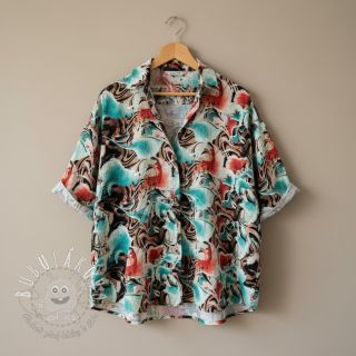 Viskóza s ľanom Paint chaos design B digital print