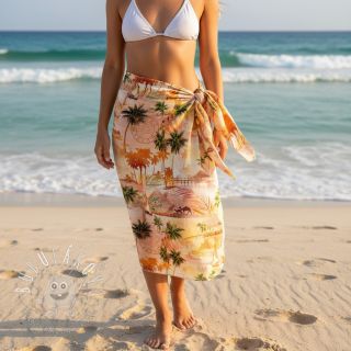 Viskóza s ľanom Egypt design B digital print