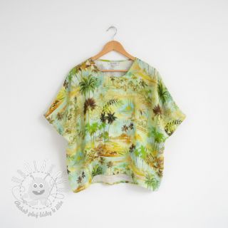 Viskóza s ľanom Egypt design A digital print