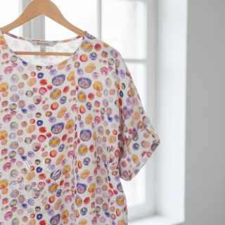 Viskóza s ľanom Natural Lin Livy blue digital print