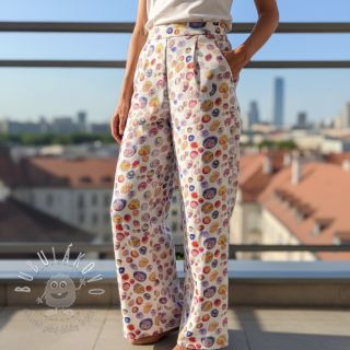 Viskóza s ľanom Natural Lin Livy blue digital print