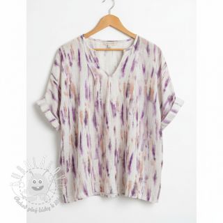 Viskóza s ľanom Natural Lin Lina purple digital print