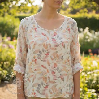 Viskóza s ľanom Natural Lin Lissy pink digital print