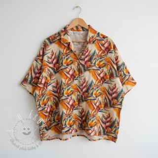 Viskóza s ľanom Marigold design A digital print