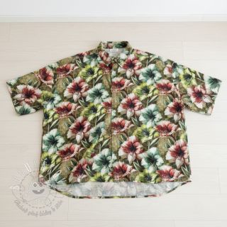 Viskóza s ľanom Azalea design C digital print