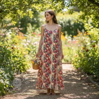 Viskóza s ľanom Viola design C digital print