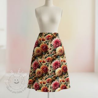 Viskóza s ľanom Rosalie design A digital print