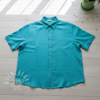 Viskóza s ľanom PREMIUM ocean blue