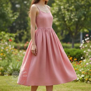 Viskóza s ľanom PREMIUM coral