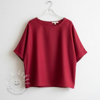 Viskóza s ľanom PREMIUM dark red