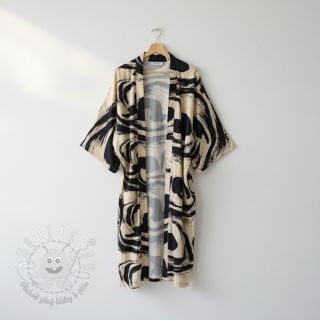 Viskóza s ľanom Swirls design B