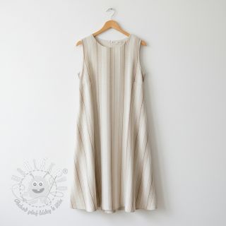 Viskóza s ľanom Stripe brown