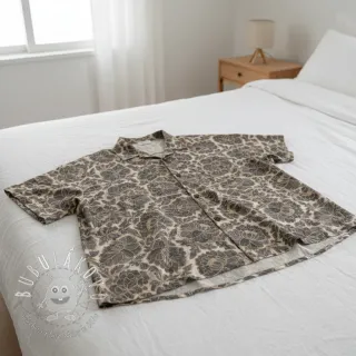 Viskóza s ľanom Lizzy flowy grey