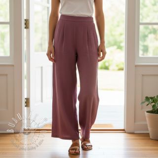 Viskóza s ľanom CRINCLE mulberry