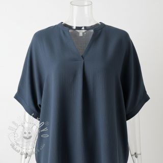 Viskóza s ľanom CRINCLE navy