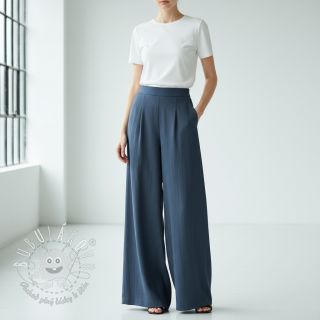 Viskóza s ľanom CRINCLE navy