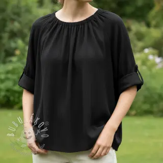 Viskóza s ľanom CRINCLE black