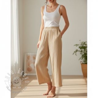 Viskóza s ľanom CRINCLE beige