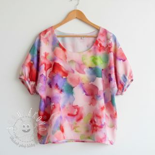 Viskóza SATIN Ambre pink digital print