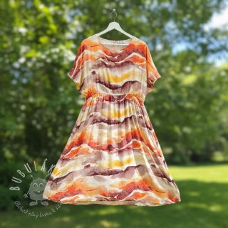 Viskóza SATIN Chloe red digital print