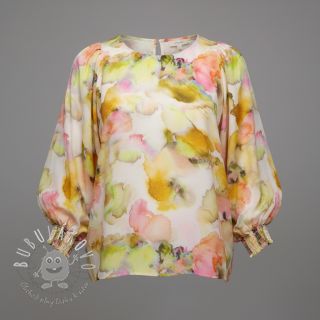 Viskóza SATIN Ambre yellow digital print