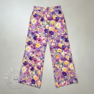 Viskóza SATIN Lavender flowers digital print