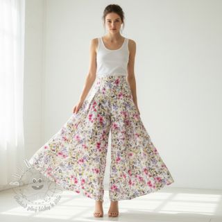 Viskóza RADIANCE Flower Uma white digital print