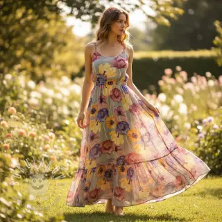 Viskóza RADIANCE Flower Elia digital print