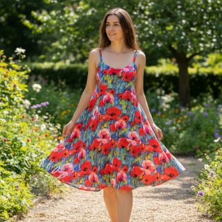 Viskóza RADIANCE Poppies digital print