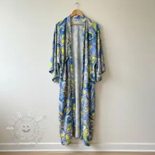 Viskóza RADIANCE Abstract paisley blue digital print