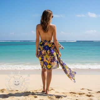 Viskóza RADIANCE Cornelia flowers purple digital print