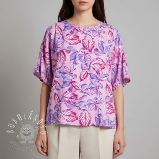 Viskóza RADIANCE Anabella leaves pink digital print