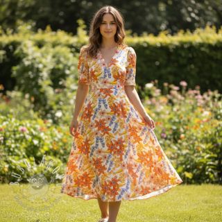 Viskóza RADIANCE Old flowers digital print