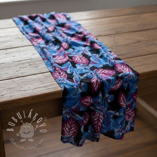 Viskóza RADIANCE Anabella leaves black digital print