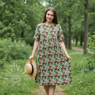 Viskóza RAYON POPLIN Knitted design E digital print