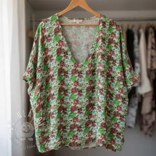 Viskóza RAYON POPLIN Knitted design E digital print