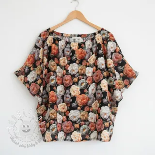 Viskóza RAYON POPLIN Knitted design F digital print