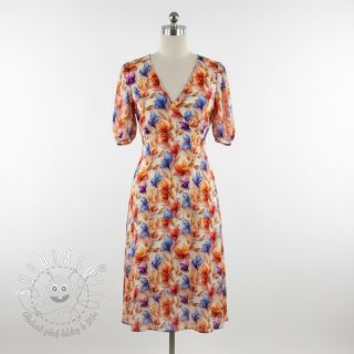 Viskóza RAYON POPLIN Leafs design D digital print