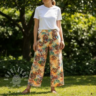 Viskóza RAYON POPLIN Feathers design D digital print