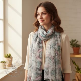 Viskóza RAYON POPLIN Patchwork pattern design B digital print