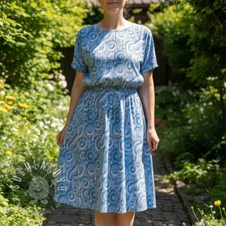 Úplet VISCOSE Unity blue digital print