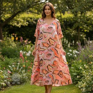 Viskóza STRETCH Somer design B digital print