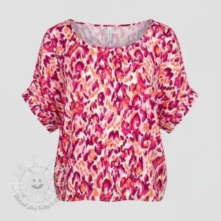 Viskóza STRETCH Ikat fuchsia